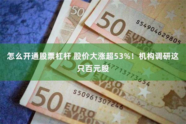 怎么开通股票杠杆 股价大涨超53%！机构调研这只百元股