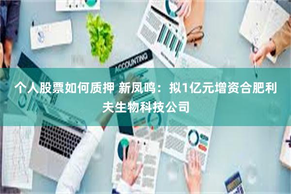 个人股票如何质押 新凤鸣：拟1亿元增资合肥利夫生物科技公司