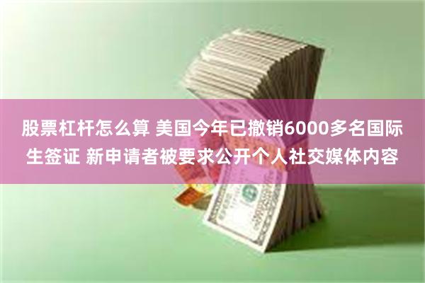股票杠杆怎么算 美国今年已撤销6000多名国际生签证 新申请者被要求公开个人社交媒体内容